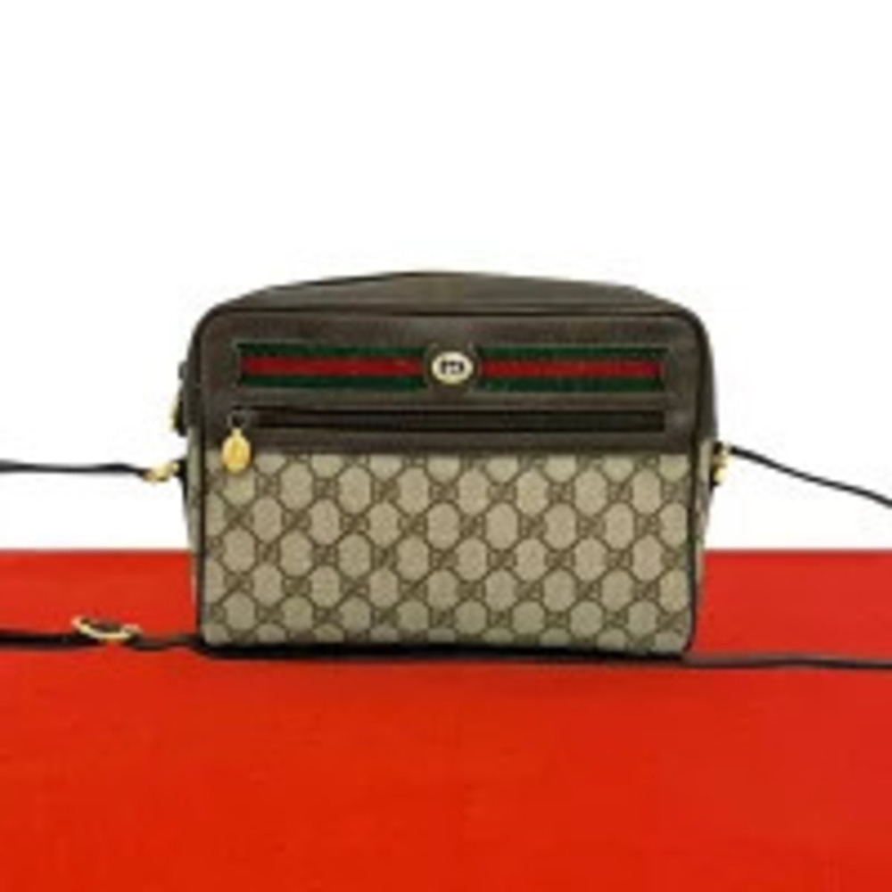 Gucci Sherry GG Leather Shoulder Bag Brown